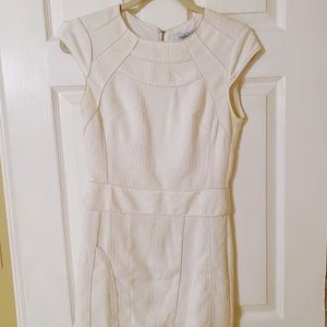 White snakeskin pattern mini dress